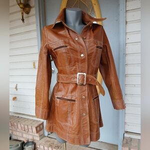Brown Leather ,2 Toned‎ Jacket/coat.(reversible) Sz.M